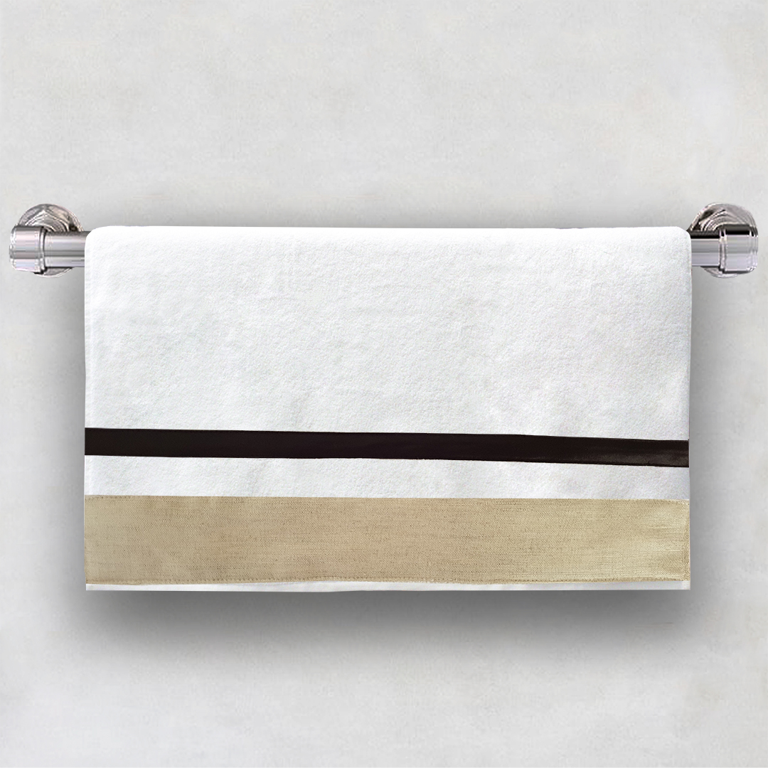 Black and beige single Towel